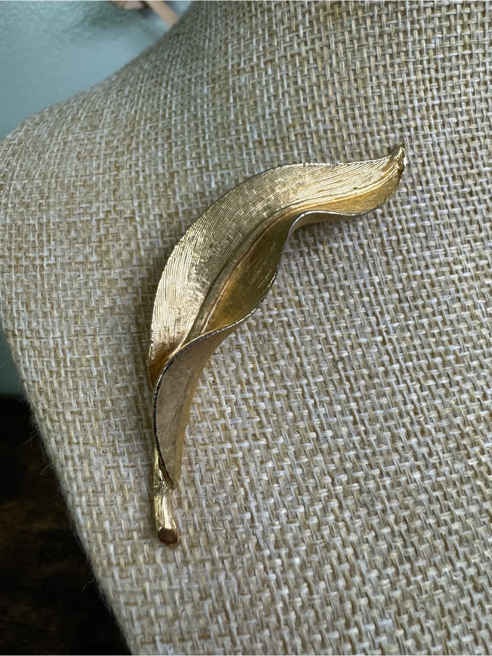 Marcel Boucher Vintage Gold Plated Leaf Brooch